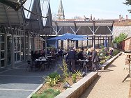 The terrace of the Visitors Center