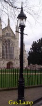 Patent Sewage Gas Destructor Lamp. Opposite Minster House. Rare example of J. and E. Webb's patent sewage gas destructor. The flame which burns continuously, not only provides illumination but also burns off any gases rising from the sewer to which the lamp is connected. Now converted to use natural gas. 