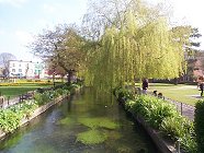 View from the portico, looking up the mill stream