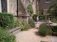 View toward the herb garden.