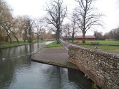 View across the river to the Bowls Pavillion