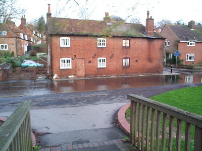 Flooding at the bottom of Blue Ball Hill