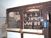 The Meat Store with a display of many original utensils, pewter dishes, flagons and some of the 15th century black leather jacks, from which the brother's used to drink their beer. To the left of the meat store is a cellar, where the beer was racked.